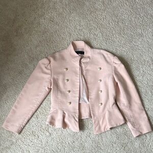 Zara Light Pink Double-Breasted Blazer